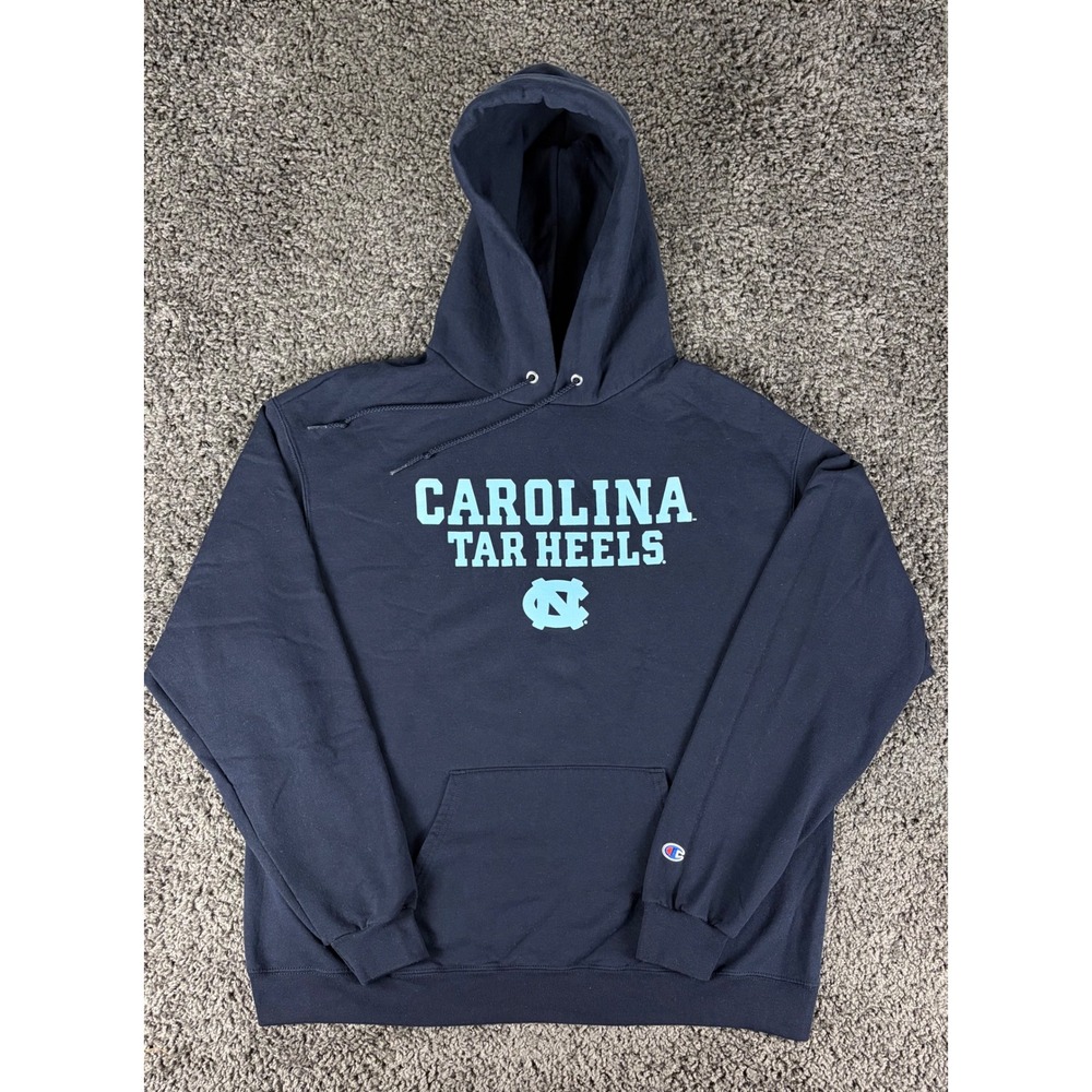 Champion Mens UNC North Carolina Tar Heels Hoodie Navy Blue XL CS2071